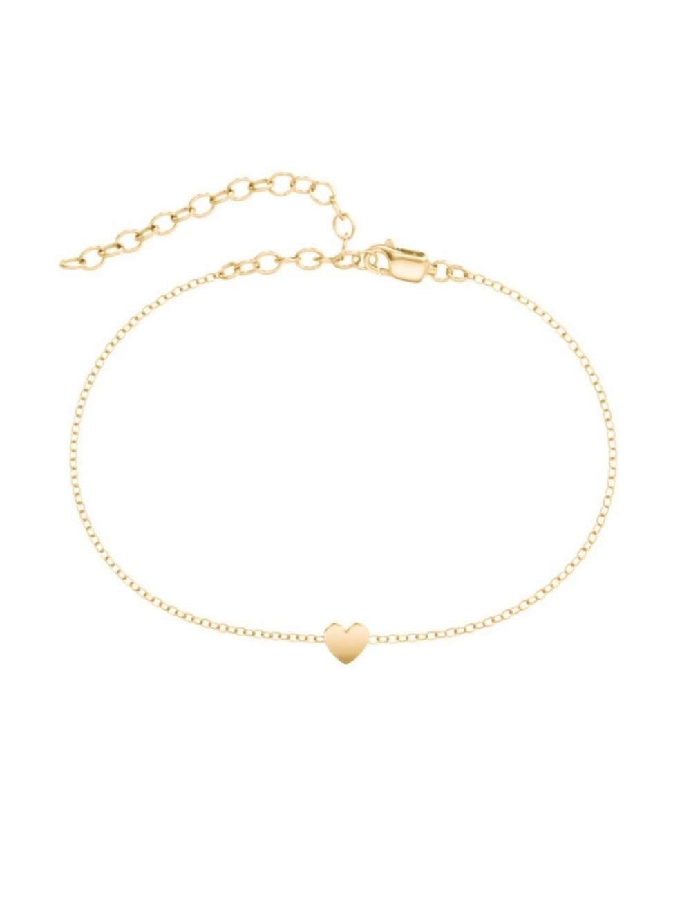 Gold Heart Chain Anklet- Women's Minimalist Jewelry